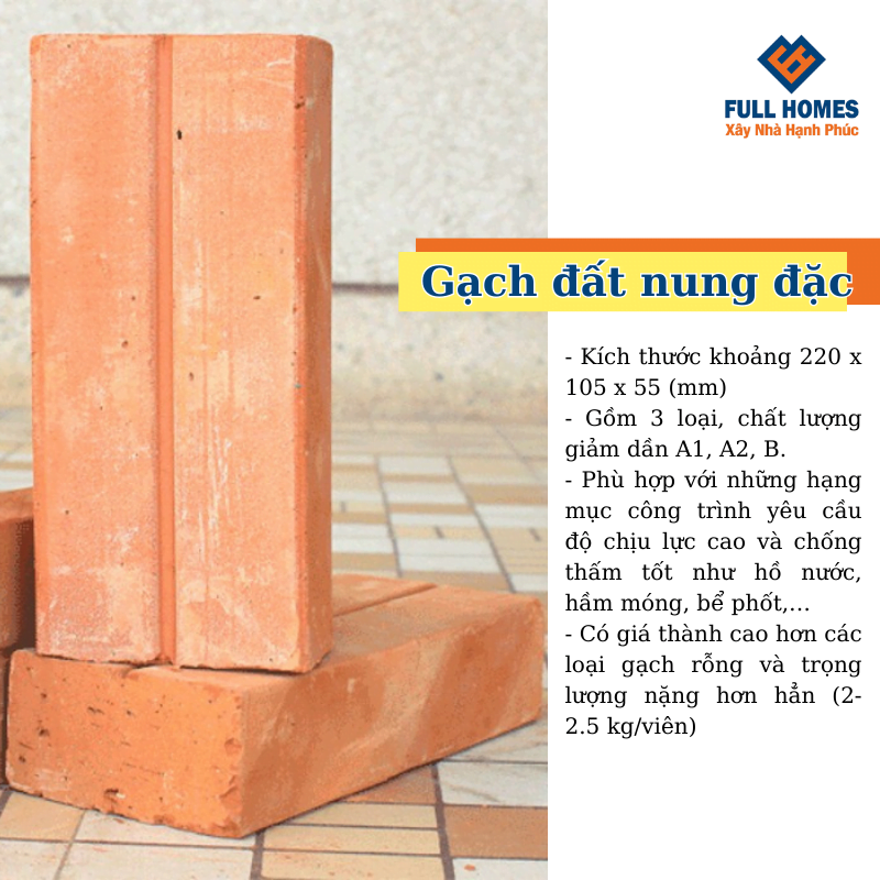 Gạch đất nung đặc