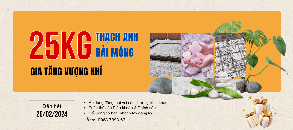 Tặng đá thạch anh phong thủy trải nền