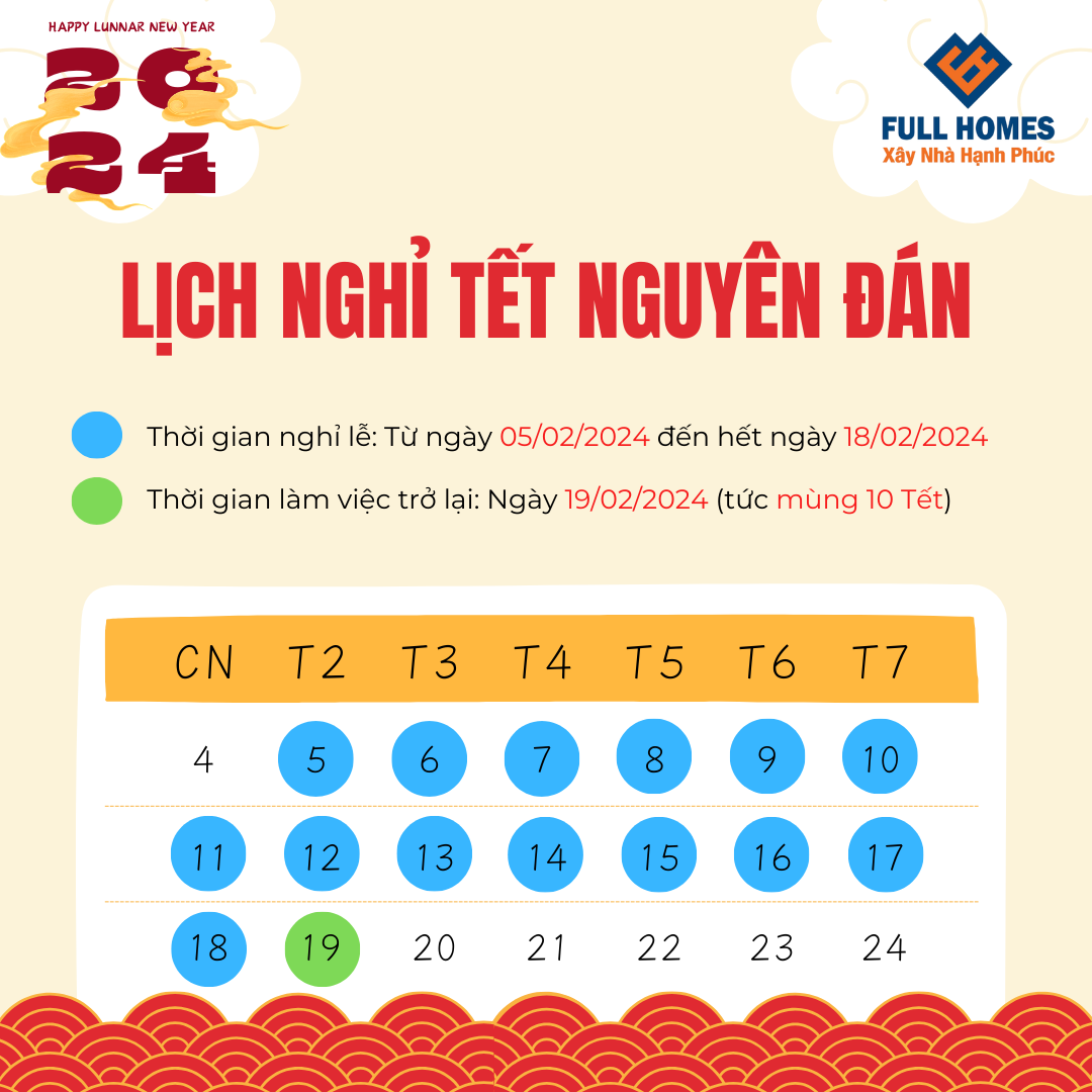 Lịch nghỉ tết Nguyên Đán 2024