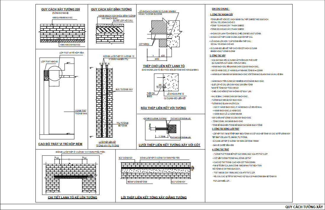 Quy Cách Tường Xây