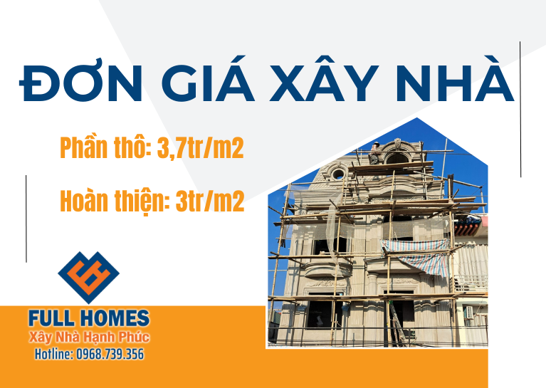 Đơn giá phần thô và hoàn thiện mới nhất 2024