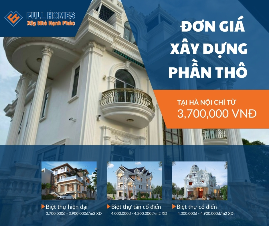 Báo giá xây thô tại Hà Nội