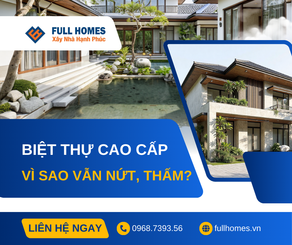 Biệt thự cao cấp – vì sao vẫn nứt, vẫn thấm
