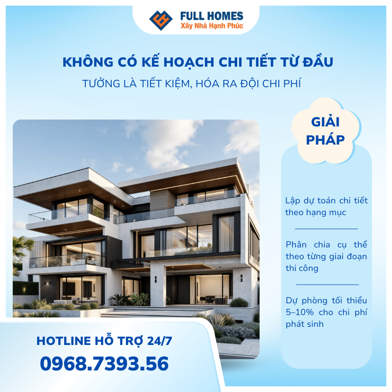 Không có kế hoạch chi tiết từ đầu – dự toán mơ hồ, thiếu thực tế