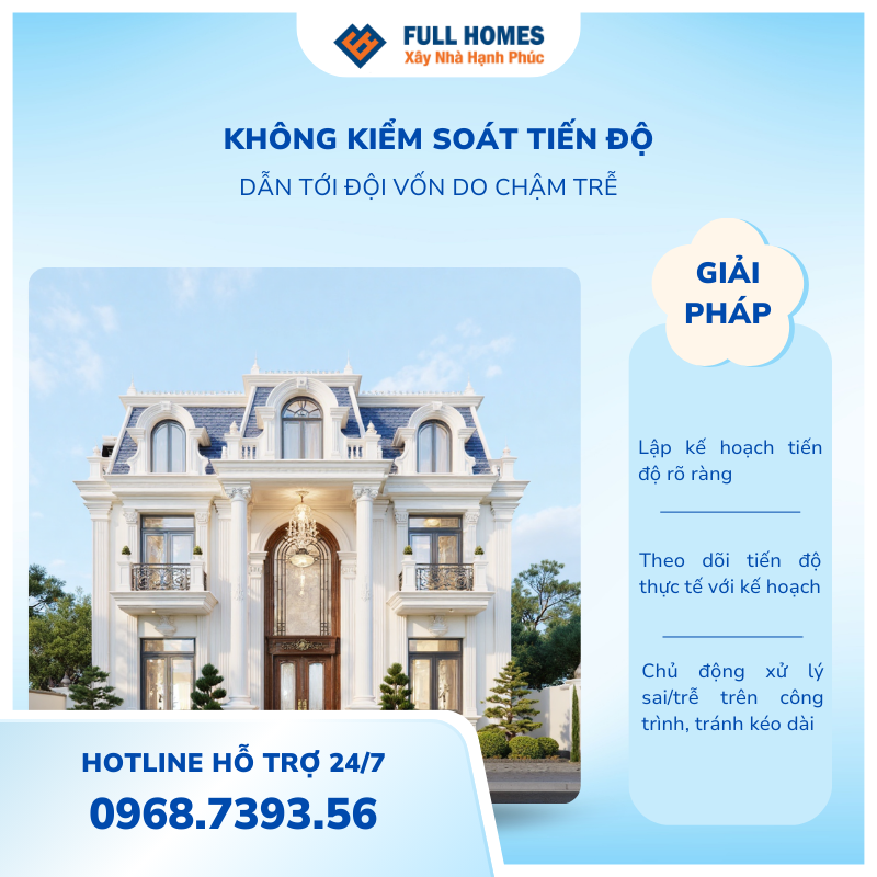 Không kiểm soát tiến độ – dẫn tới đội vốn do chậm trễ